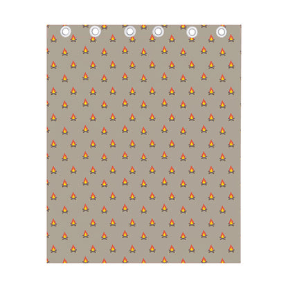 Camping Fire Pattern Print Curtain