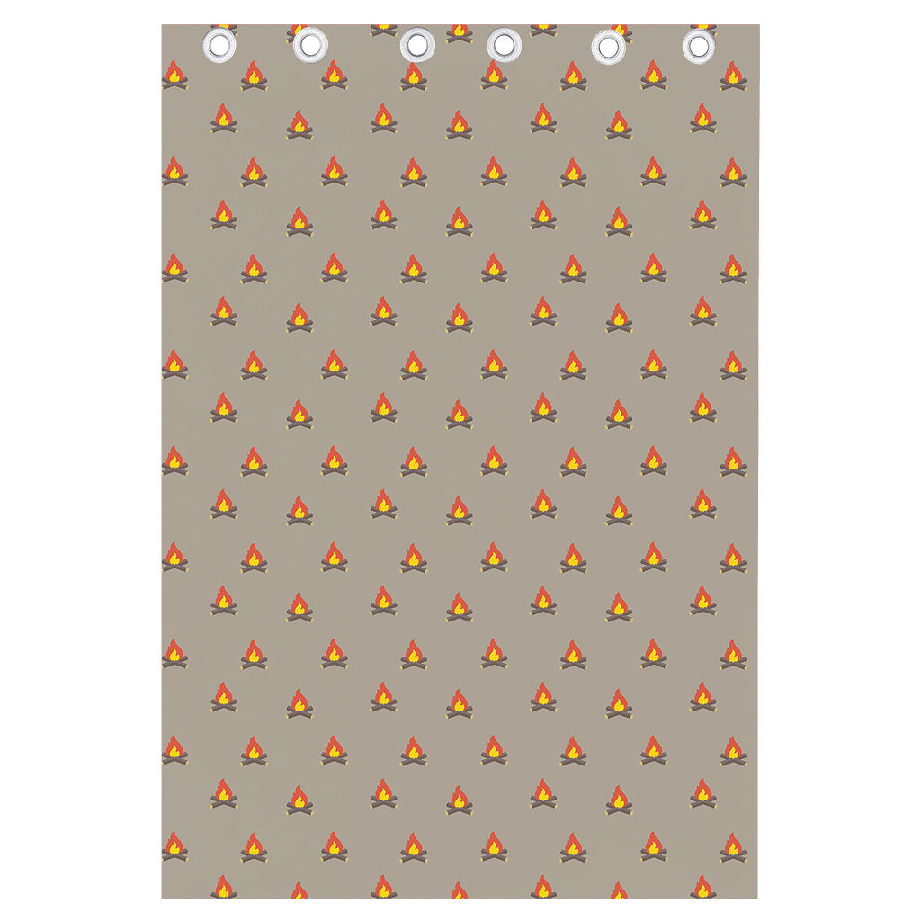 Camping Fire Pattern Print Curtain