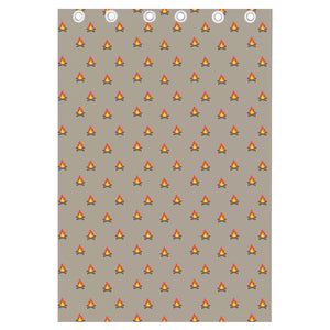 Camping Fire Pattern Print Curtain