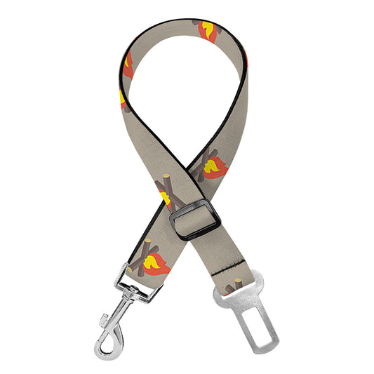 Camping Fire Pattern Print Dog Seat Belt