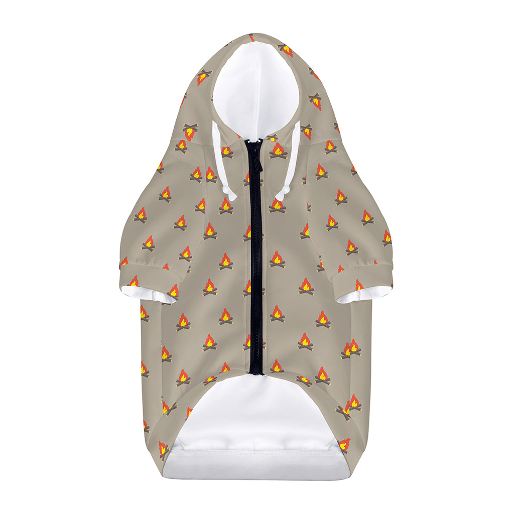 Camping Fire Pattern Print Dog Zip Up Hoodie