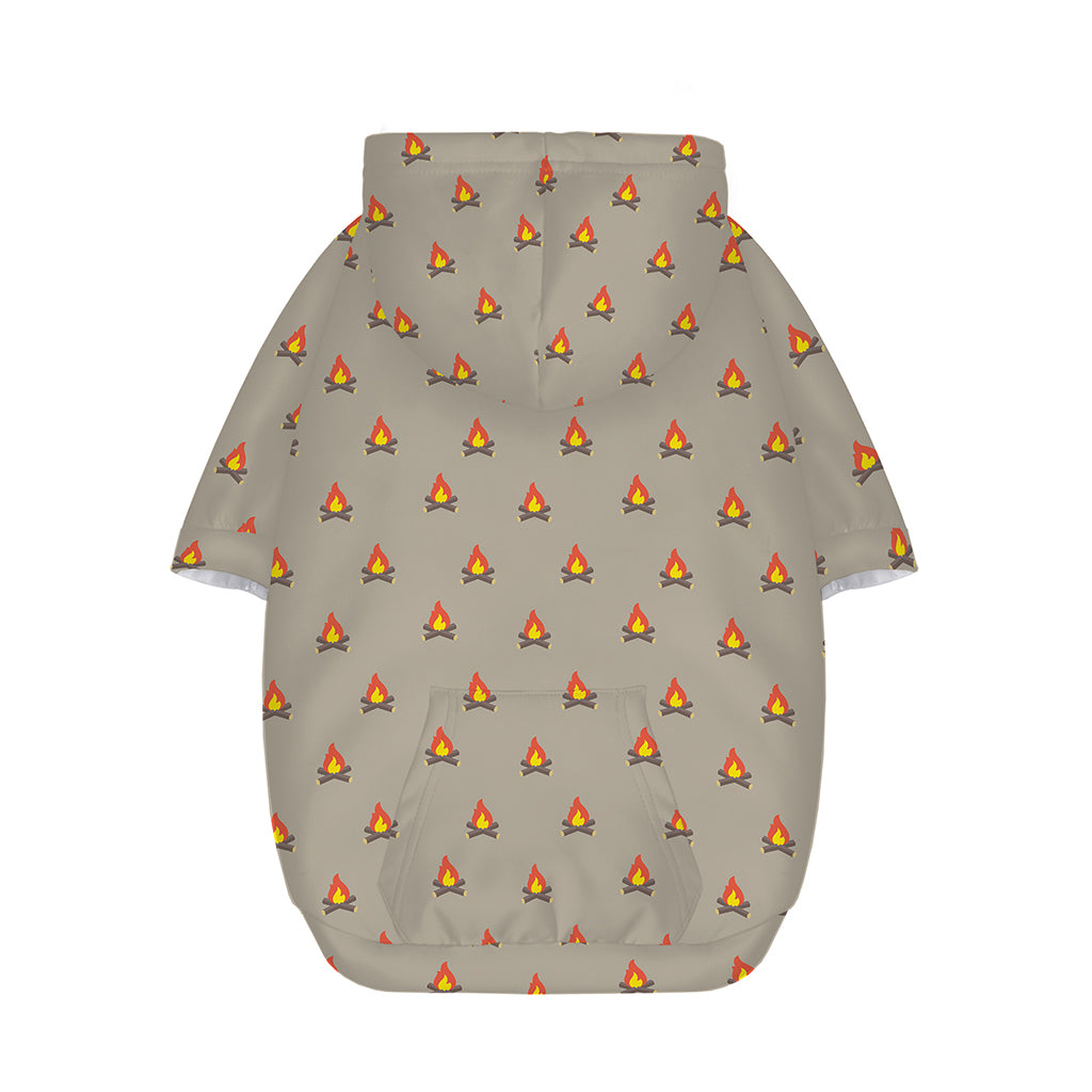 Camping Fire Pattern Print Dog Zip Up Hoodie
