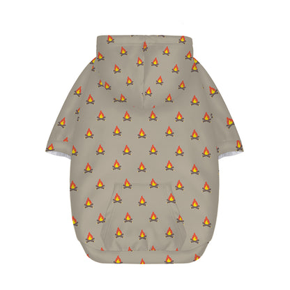 Camping Fire Pattern Print Dog Zip Up Hoodie