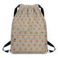 Camping Fire Pattern Print Drawstring Backpack