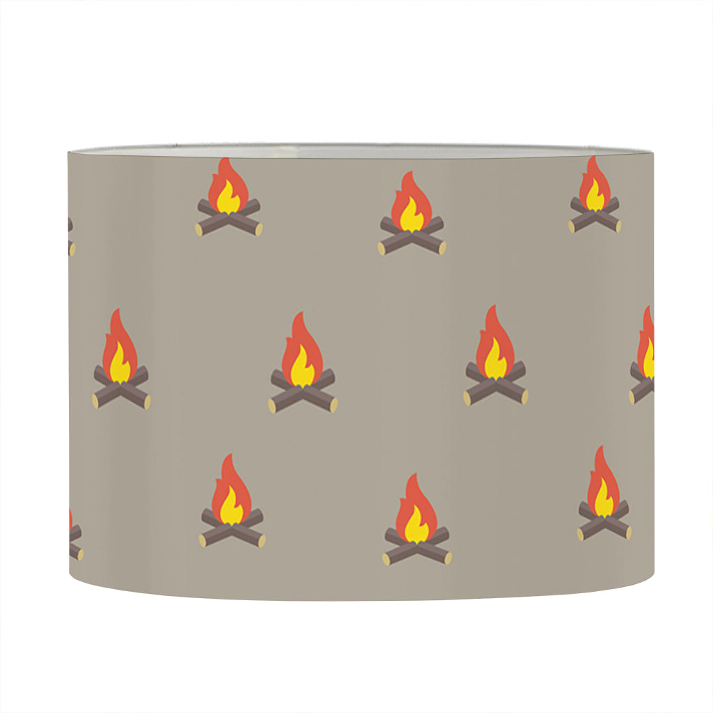 Camping Fire Pattern Print Drum Lamp Shade