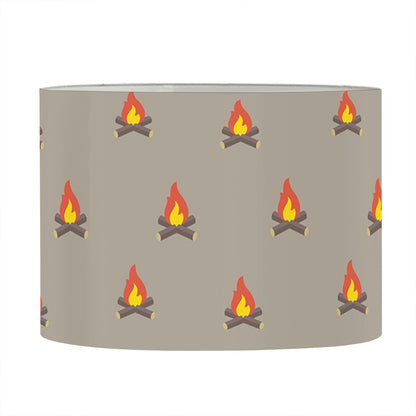 Camping Fire Pattern Print Drum Lamp Shade