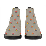 Camping Fire Pattern Print Flat Ankle Boots