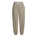 Camping Fire Pattern Print Fleece Lined Knit Pants