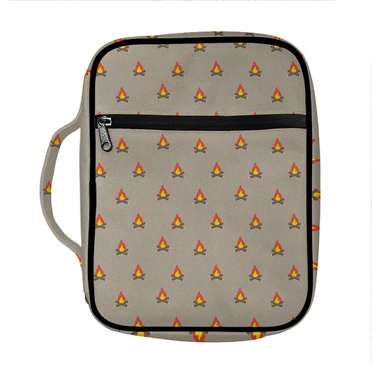 Camping Fire Pattern Print Front Pocket Bible Bag