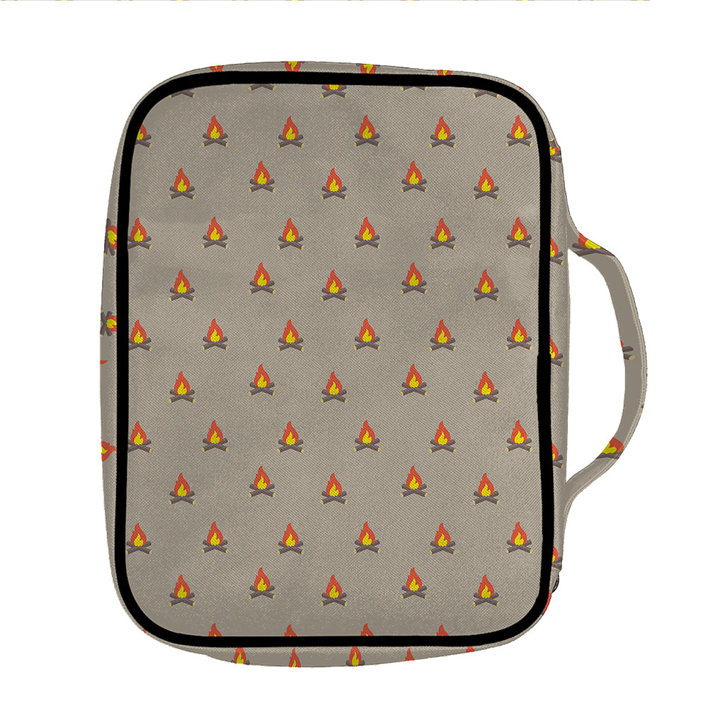Camping Fire Pattern Print Front Pocket Bible Bag