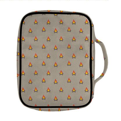 Camping Fire Pattern Print Front Pocket Bible Bag