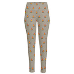 Camping Fire Pattern Print High-Waisted Pocket Leggings
