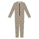 Camping Fire Pattern Print Jumpsuit