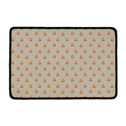 Camping Fire Pattern Print Kitchen Mat
