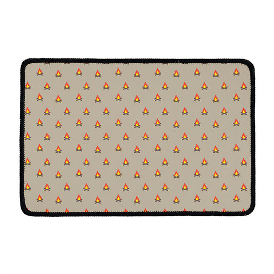 Camping Fire Pattern Print Kitchen Mat