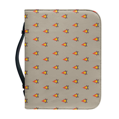 Camping Fire Pattern Print Leather Bible Cover