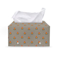 Camping Fire Pattern Print Leather Tissue Box Cover