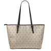 Camping Fire Pattern Print Leather Tote Bag