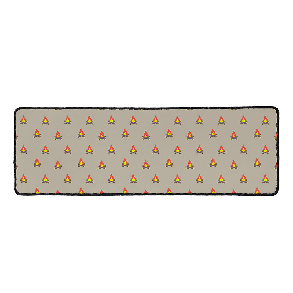 Camping Fire Pattern Print Long Kitchen Mat