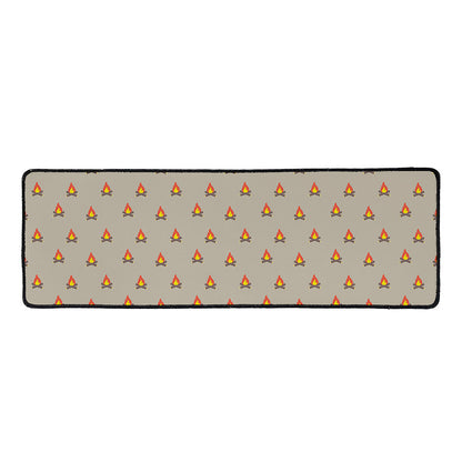 Camping Fire Pattern Print Long Kitchen Mat