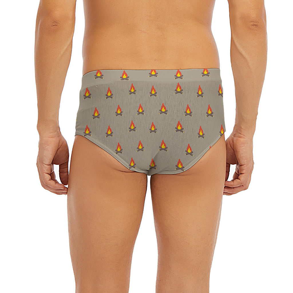 Camping Fire Pattern Print Men's Briefs
