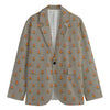 Camping Fire Pattern Print Men's Cotton Blazer