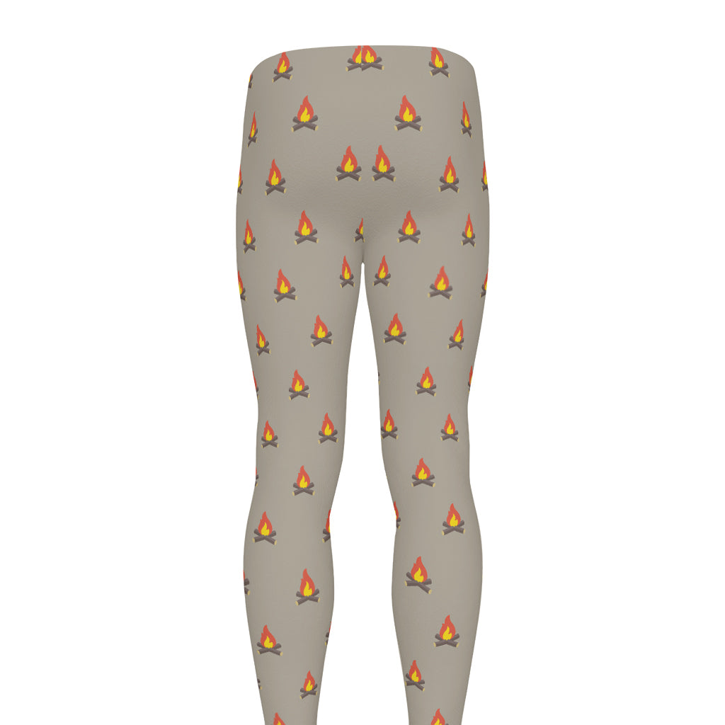 Camping Fire Pattern Print Men's leggings