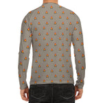 Camping Fire Pattern Print Men's Long Sleeve Rash Guard