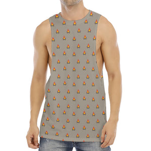 Camping Fire Pattern Print Men's Muscle Tank Top