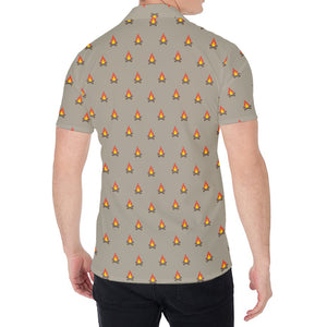 Camping Fire Pattern Print Men's Shirt