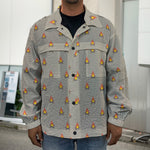 Camping Fire Pattern Print Men's Shirt Jacket