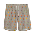 Camping Fire Pattern Print Men's Athletic Shorts