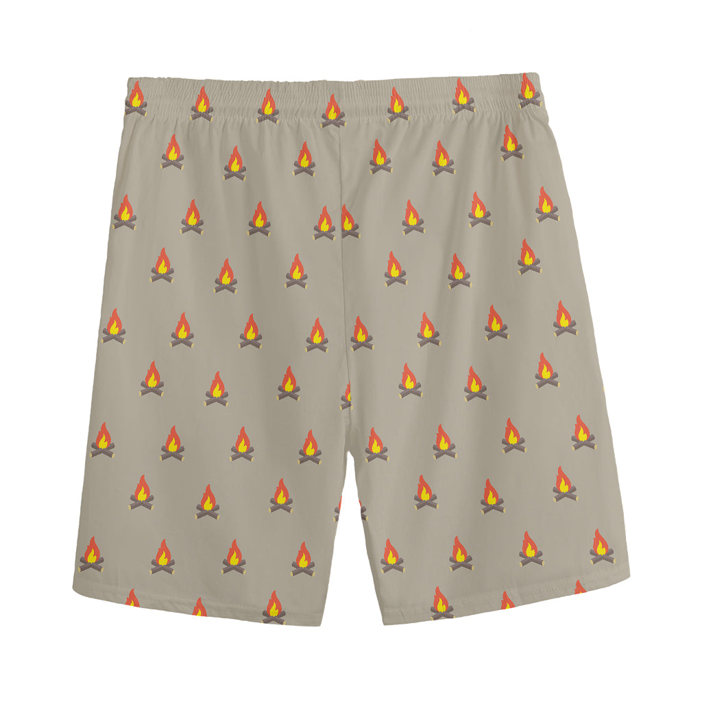 Camping Fire Pattern Print Men's Sports Shorts