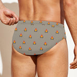 Camping Fire Pattern Print Men's Swim Briefs