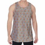 Camping Fire Pattern Print Men's Velvet Tank Top