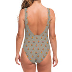 Camping Fire Pattern Print One Piece Swimsuit