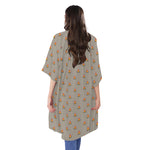 Camping Fire Pattern Print Open Front Beach Cover Up