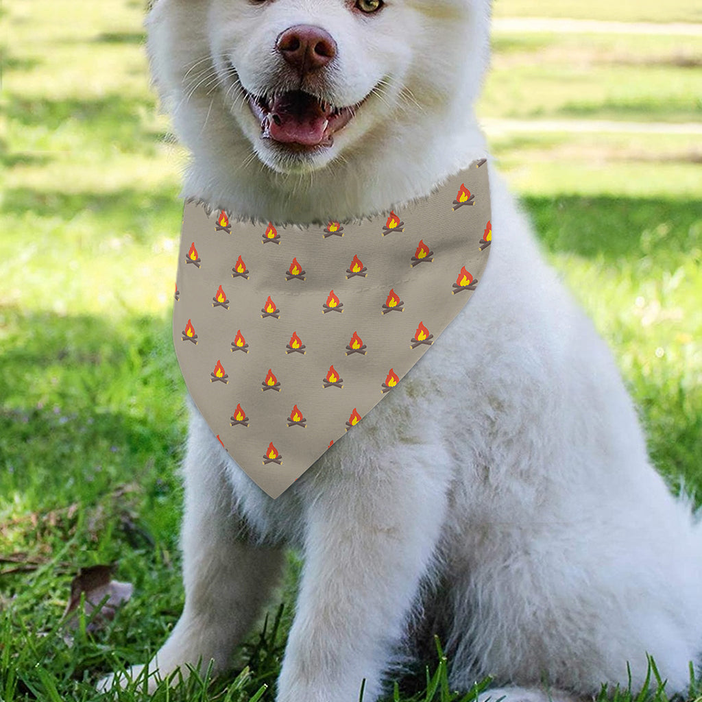 Camping Fire Pattern Print Over The Collar Dog Bandana
