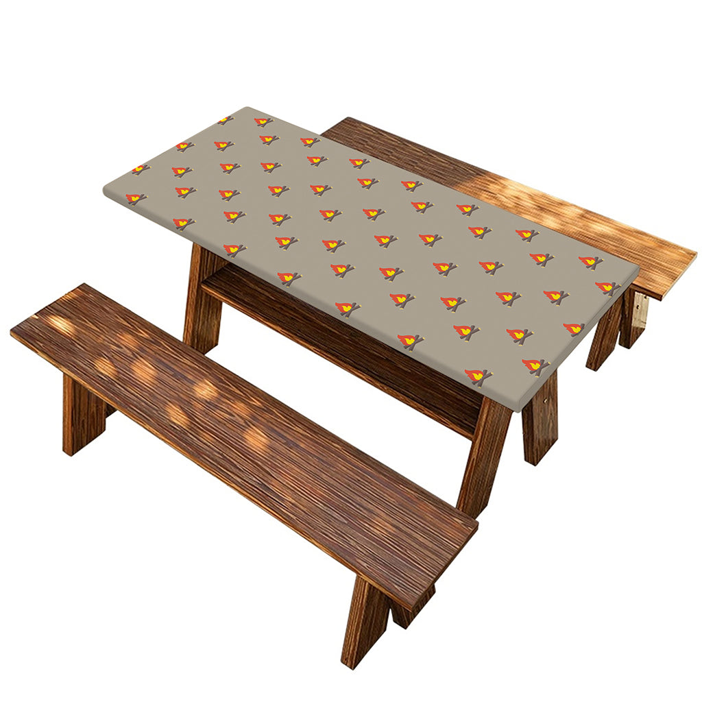 Camping Fire Pattern Print Picnic Table Cover