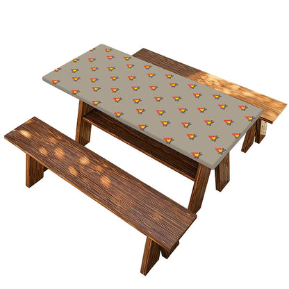 Camping Fire Pattern Print Picnic Table Cover