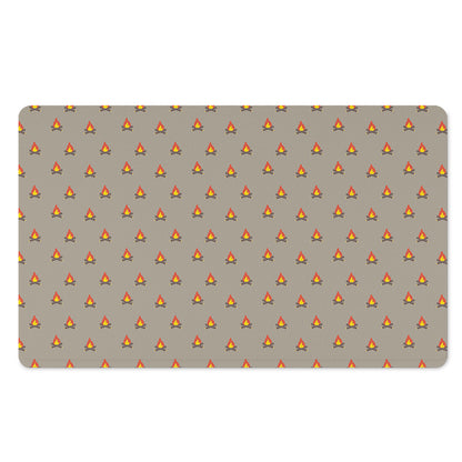 Camping Fire Pattern Print Polyester Doormat