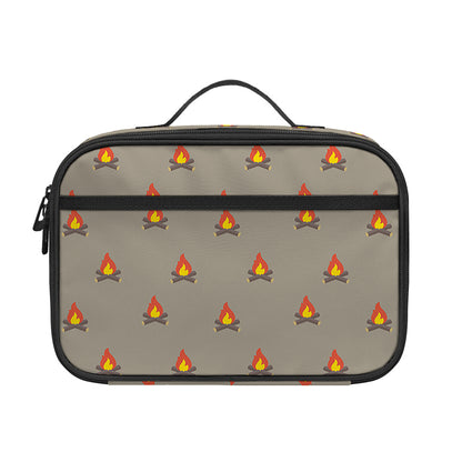 Camping Fire Pattern Print Portable Lunch Bag