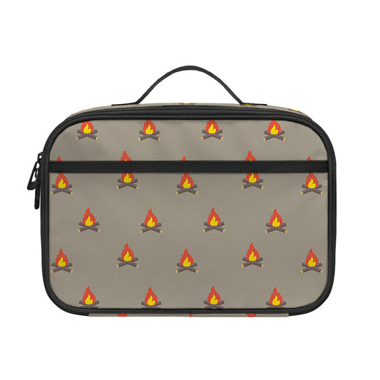 Camping Fire Pattern Print Portable Lunch Bag
