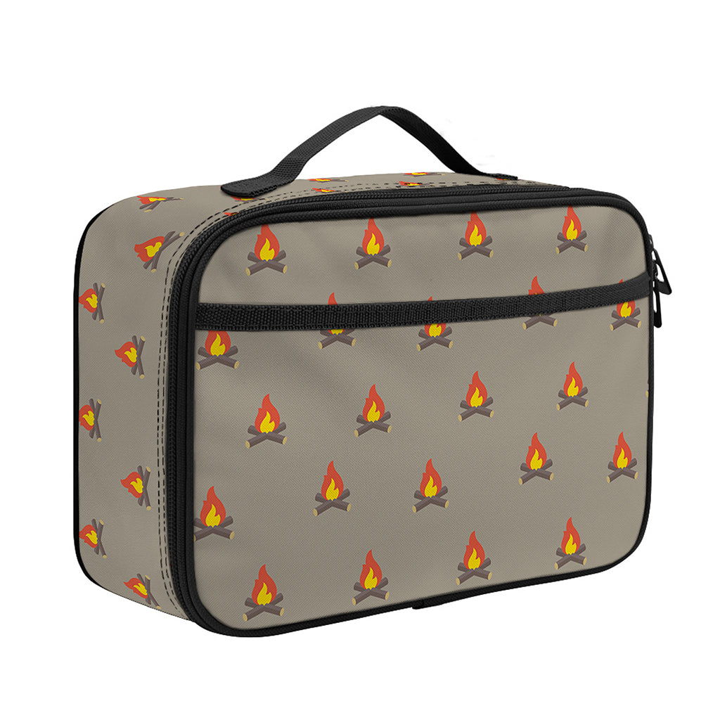 Camping Fire Pattern Print Portable Lunch Bag
