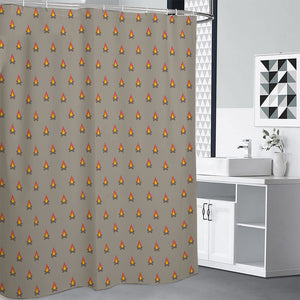 Camping Fire Pattern Print Premium Shower Curtain