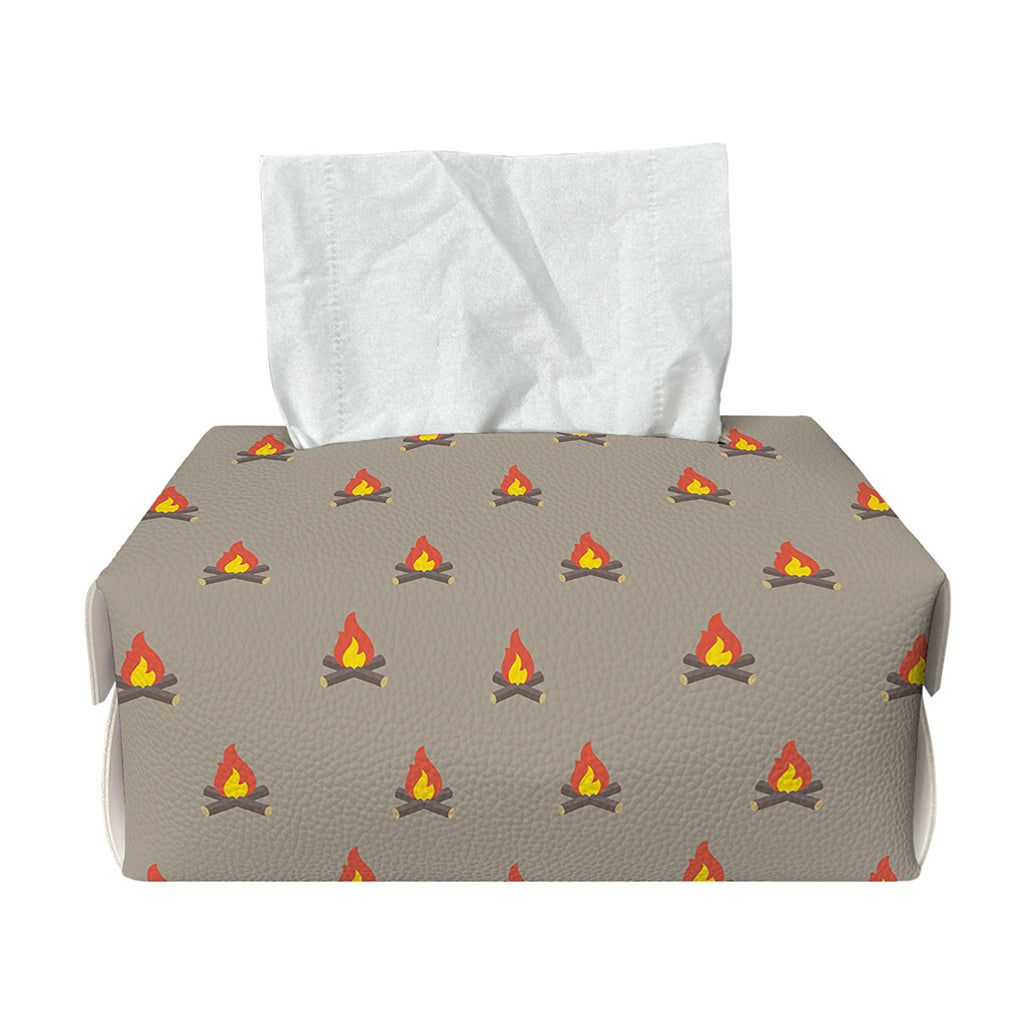 Camping Fire Pattern Print Rectangle Tissue Box Cover