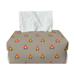 Camping Fire Pattern Print Rectangle Tissue Box Cover