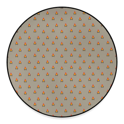 Camping Fire Pattern Print Round Floor Mat