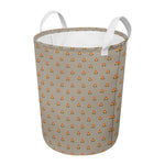 Camping Fire Pattern Print Round Laundry Basket
