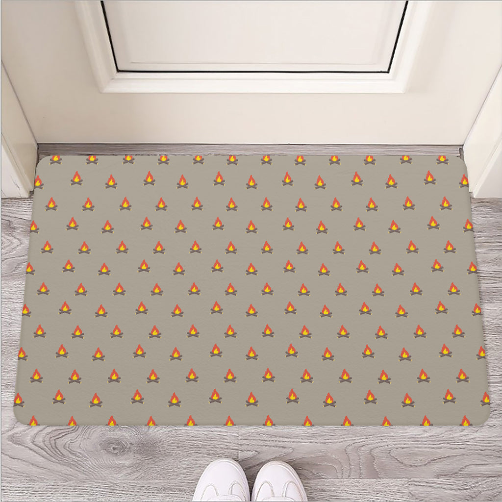 Camping Fire Pattern Print Rubber Doormat